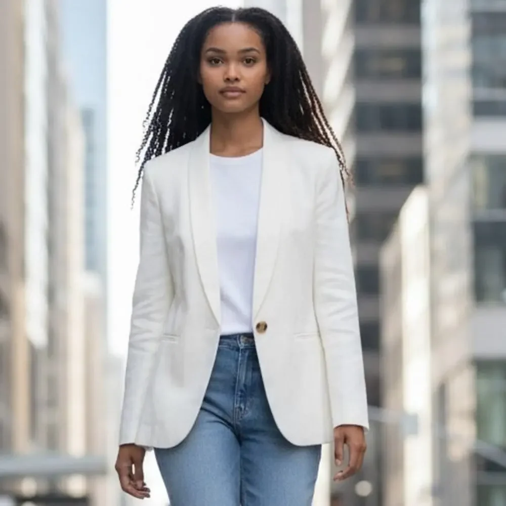 JCREW Parke blazer in stretch linen blend-Ivory Size 6 - Picture 1 of 12